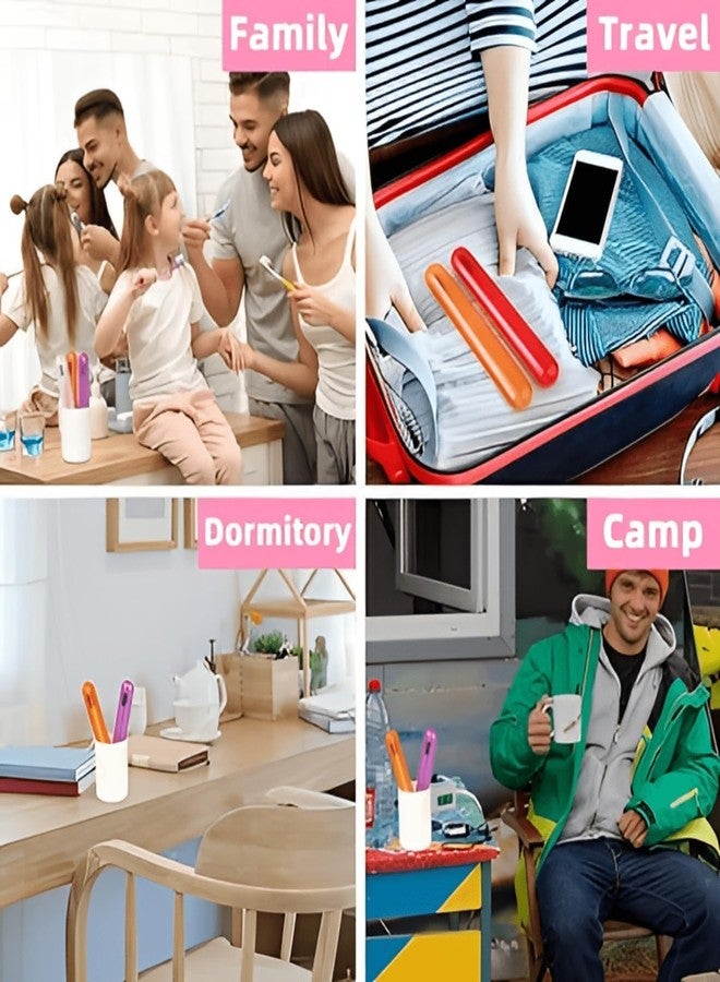 DeoDap Toothbrush Holder 4 Pcs - Multicolor Plastic Anti-Bacterial Protectors for Oral Care - Portable Brush Holder for Bathroom Wall, Trip and Travel - Lightweight Hygienic Toothbrush Cover Case - Image 5